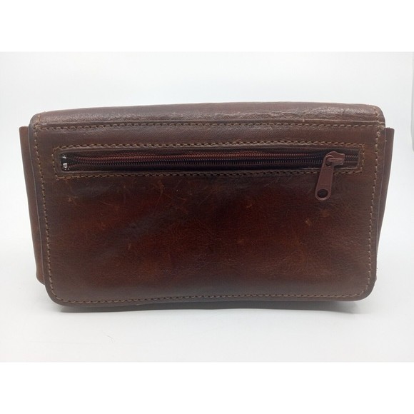Cuoieria Fiorentina Vintage Clutch Wallet - Brown Genuine Leather - Made Italy - Picture 2 of 7
